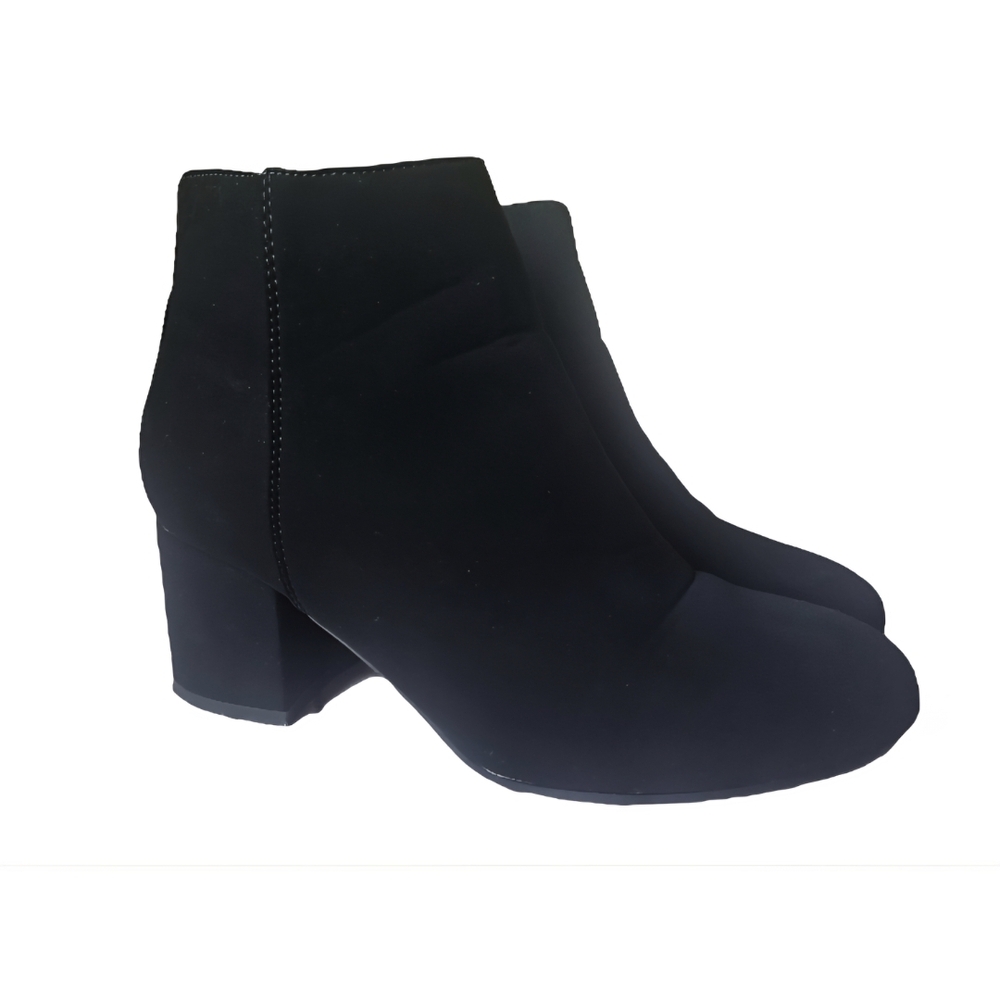 TOP Moda Black Ankle Booties with Block Heel